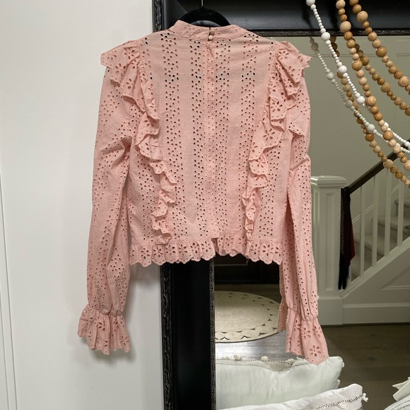 Tulsrosa - Dusty Pink Eyelet Ruffle Top - Picture 2 of 3